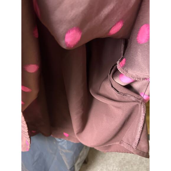 Ann Taylor Midi Dress Browns w/Polka Dots Swatch Pink Sz 4 - Picture 7 of 9